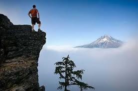 man on cliff