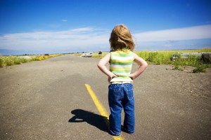 girl and road